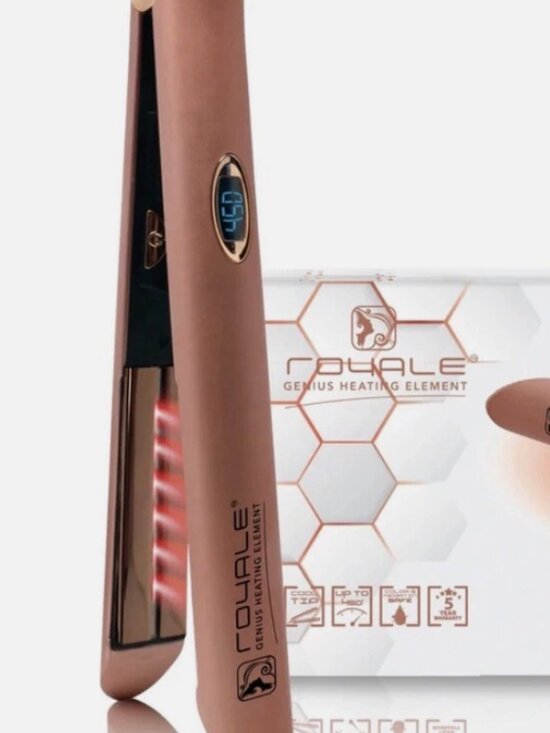 NEW Flat Iron Gladiator Genius Hair Straightener Cool Tip Rose Gold 1.25”